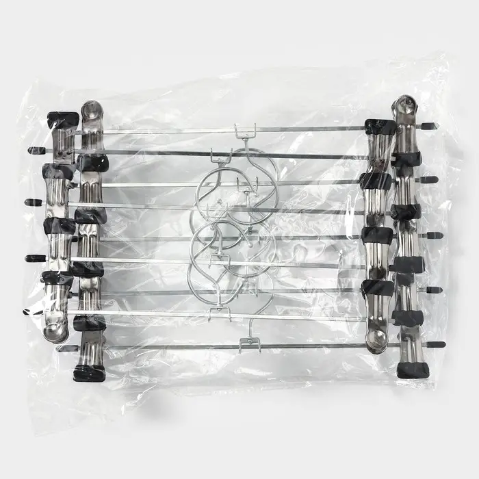 Вешалка для брюк и юбок с зажимами, 30&times;10 см, серебряная