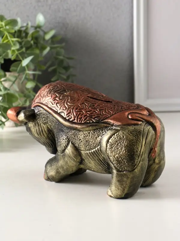 Копилка "Бык" 12х18,5х9,5 см, золото