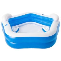 Бассейн надувной Bestway, 213&times;206&times;69 см, с сиденьями и подголовниками, от 6 лет, 54153