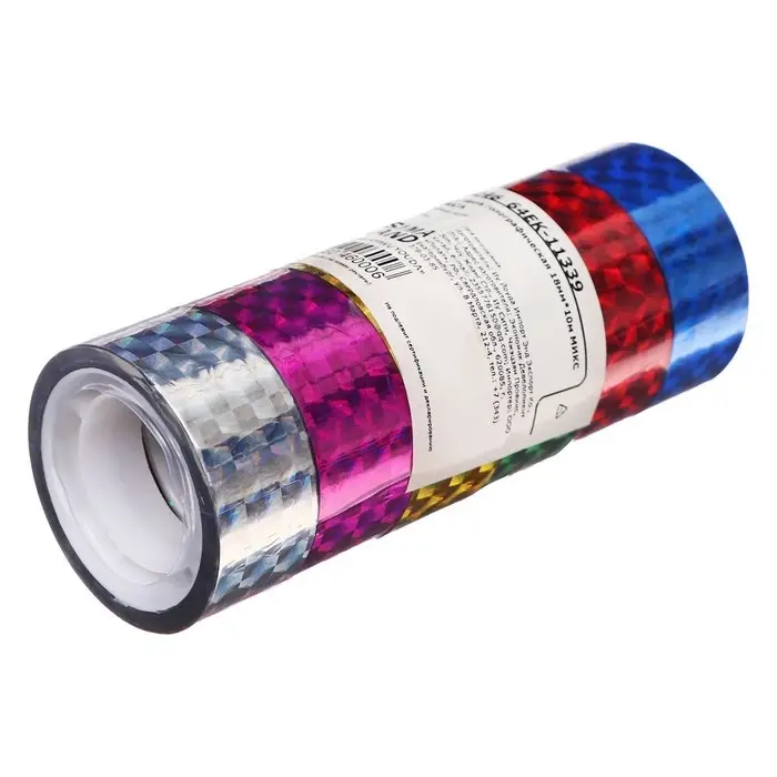 Клейкая лента голографическая 18 мм &times; 10 м, МИКС