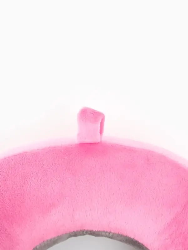 Подушка для путешествий бархатная формовая "Самолет", розовая