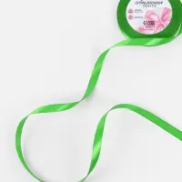 Лента атласная, 10 мм, 23&plusmn;1 м, зелёная №52