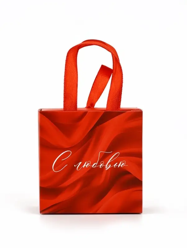 Коробка-пакет под бижутерию &laquo;С любовью&raquo;, 7.5 х 7.5 х 3.5 см