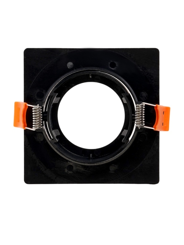 Светильник встраиваемый, поворотный, под лампу MR16, пластик, квадрат, пластик, черный