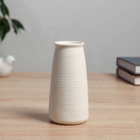 Керамическая ваза для цветов, сухоцветов &laquo;Эллиот&raquo; классик, настольная, d-4.5 см, 14&times;6 см, белый