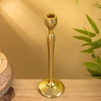 Подсвечник "Тепло" алюминий 28 см, цв. золото