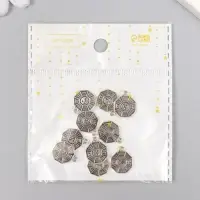 Металлический элемент, декоративная подвеска &laquo;Арт Узор. Монетка инь-ян&raquo;, серебро, 1.5&times;1.3 см