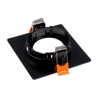 Светильник встраиваемый, поворотный, под лампу MR16, пластик, квадрат, пластик, черный