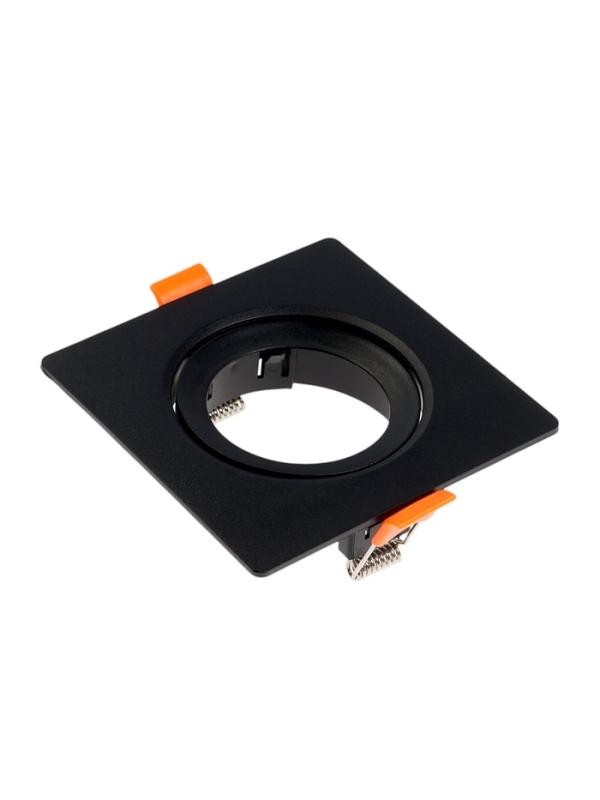Светильник встраиваемый, поворотный, под лампу MR16, пластик, квадрат, пластик, черный