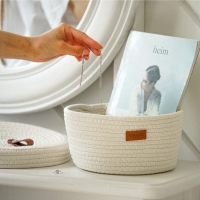 Корзина для хранения SL Home &laquo;Бэлл&raquo;, плетёная ручной работы, большая, 32&times;32&times;16 см, цвет белый