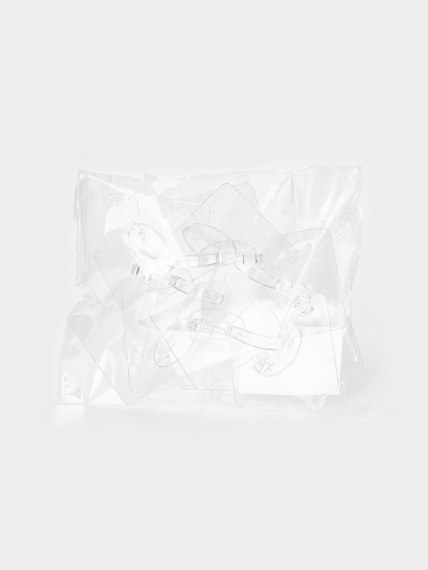 Крючки самоклеящиеся настенные прозрачные, с двойным крюком, 5,6х5,6 см, 10 шт