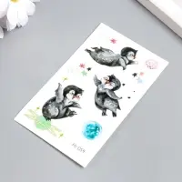 Переводная тату на тело цветная светящаяся &laquo;Енотик. Пингвины&raquo;, 6&times;10.5 см, МИКС