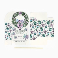 Коробка новогодняя складная &laquo;Новогодний венок&raquo; 18.4 х 30.4 х 7.3 см, Новый год