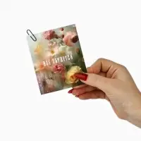 Набор мини-открыток в коробке со скрепками &laquo;Цветы&raquo;, 35 штук, 8 x 10 см