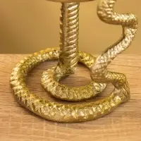 Подсвечник для свечи 8 см "Змея" алюминий 9х9х16 см, цв. золото