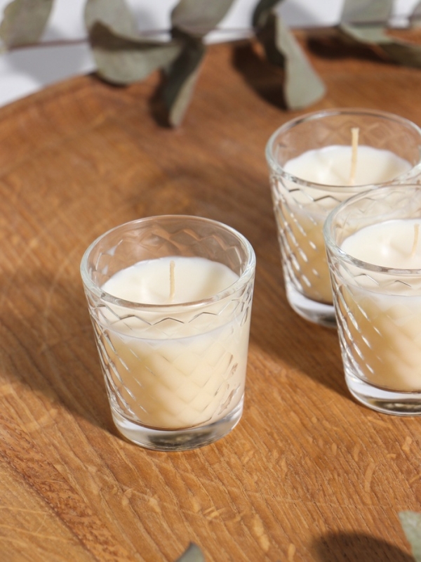 Свеча ароматическая в стакане (набор 3 шт) по 50 мл, 10 ч, 32 гр, ВАНИЛЬ