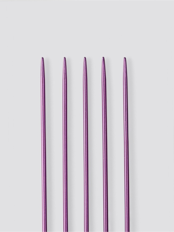 Спицы для вязания чулочные 15см d2,5мм (5шт) PVC-пакет алюминий фиолет АУ