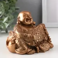 Фигура &laquo;Хотей с рыбой&raquo;, 8.5&times;11&times;9 см, бронза