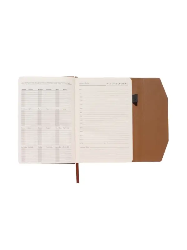Ежедневник недатированный формат А5, с клапаном, 112л, линия, пвх, Коричневый