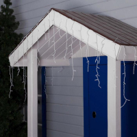 Гирлянда &laquo;Бахрома&raquo; 4 &times; 0.6 м, IP44, белая нить, 180 LED, свечение синее, 8 режимов, 220 В