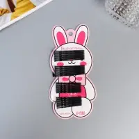 Невидимка для волос &laquo;Глория&raquo;, набор 40 шт., зайка, 5.5 и 4.5 см, чёрная