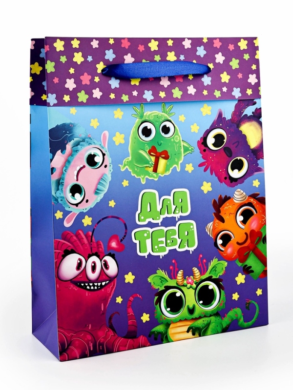 Пакет ламинированный двухсторонний &laquo;Монстрики&raquo;, L 31 &times; 40 &times; 11,5 см