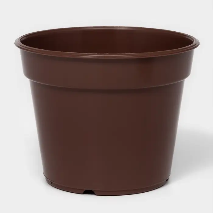 Горшок для цветов с поддоном &laquo;Доляна&raquo;, 1 л, пластиковый, коричневый
