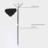 Окномойка с стальной ручкой и сгоном Raccoon, 25&times;17&times;105(148) см, 2 насадки из микрофибры