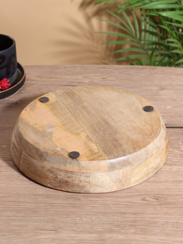 Блюдо "Черепаха и цветы" дерево манго 25,5х25,5х6 см