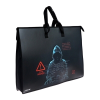 Папка А2 , 650х470х100 мм, deVENTE "Hacker", с ручками, пластиковая, молния сверху, внутренний карман