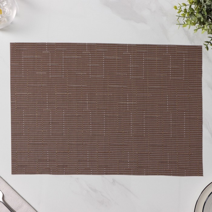 Салфетки сервировочные на стол Доляна &laquo;Шер&raquo;, 4 шт, 30&times;45 см, цвет коричневый