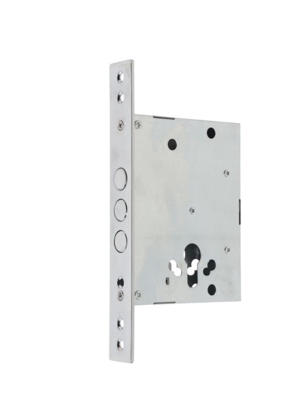 Корпус замка LOCKLAND для металлических дверей, без цилиндрового механизма, хром