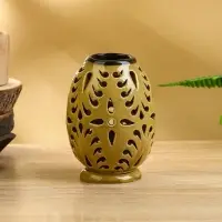 Аромалампа с крышкой &laquo;Вазочка&raquo;, 9&times;9&times;12 см, керамика, чёрно-коричневая