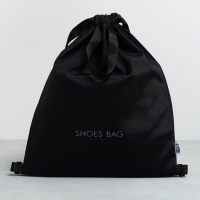 Мешок для обуви, чёрный, два вида ручек, текстиль 30&times;40 см