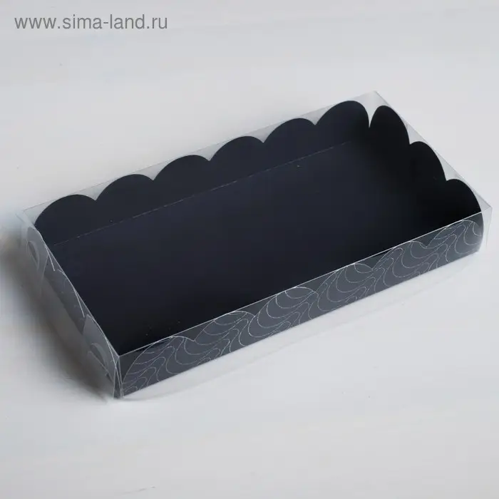 Коробка для печенья, кондитерская упаковка с пластиковой крышкой, Present, 21 х 10.5 х 3 см