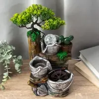 Фонтан "Ведерки под деревом" 32х15х13 см (с подсветкой)