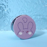 Зеркало складное &laquo;CUTIE&raquo;, d = 7 см, с увеличением, искусственная кожа, цвет сиреневый