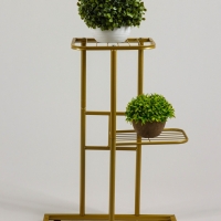 Подставка для цветов Greengo, 3 полки, 43 &times; 22 &times; 57 см, напольная, металл, цвет золотой