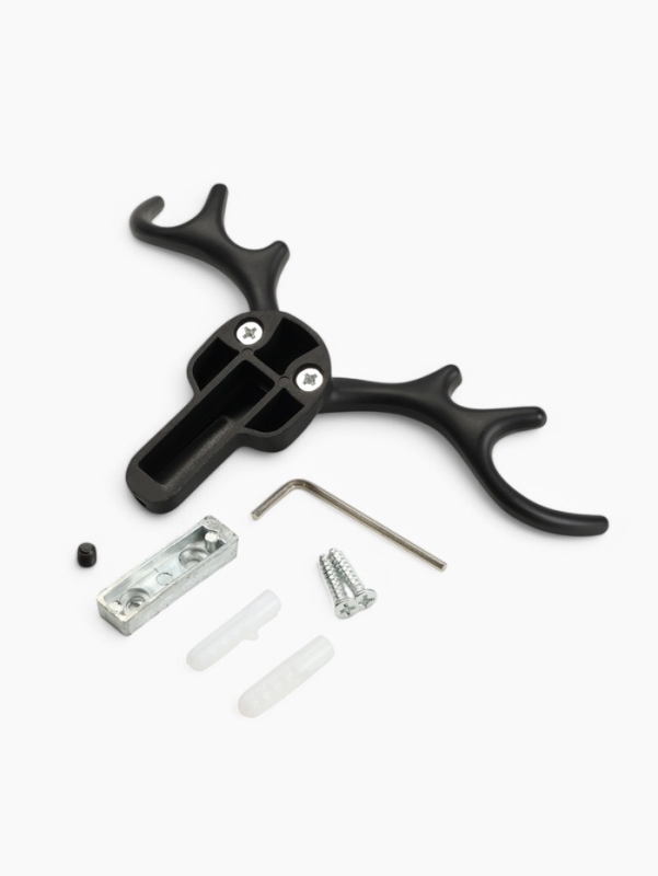 Крючок мебельный CAPPIO "Олень", двухрожковый, цвет черный