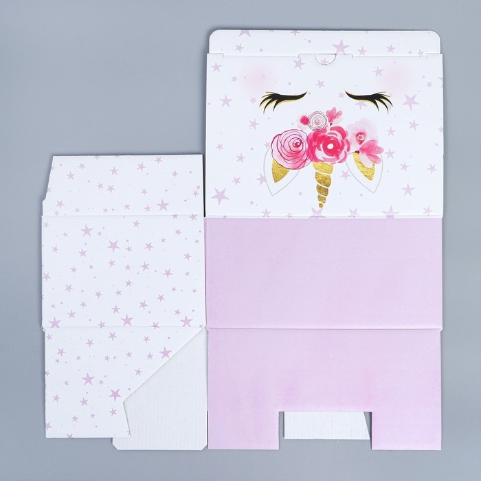 Коробка подарочная сборная, упаковка, &laquo;Единорог&raquo;, 22 х 15 х 10 см