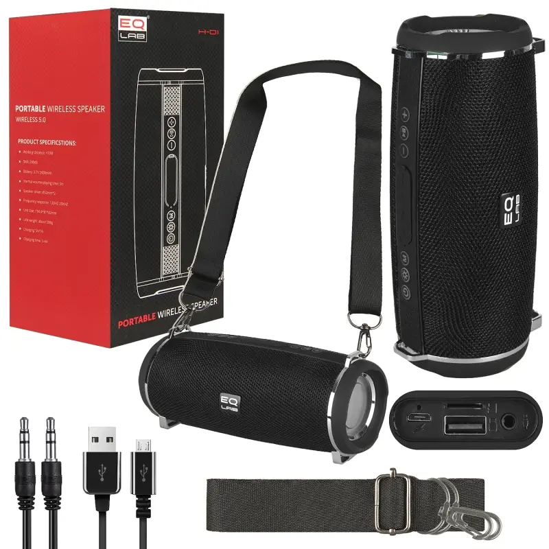 Портативная акустика H-01 Черная (40шт/кор)