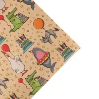 Бумага упаковочная крафтовая &laquo;Праздничные животные&raquo;, 70 х 100 см