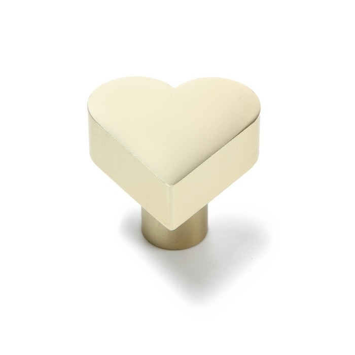 Ручка кнопка мебельная &ldquo;HEART&ldquo;, цвет сатиновое золото