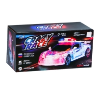 Машина &laquo;Crazy race. Полиция&raquo;, инерционная, световые и звуковые эффекты, русская озвучка, работает от батареек, цвет белый