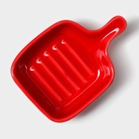 Соусник керамический с ручкой Доляна &laquo;Сковорода&raquo;, 50 мл, 10,5&times;7,2 см, цвет красный