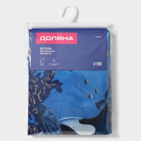 Штора для ванны Доляна &laquo;Морская&raquo;, 180&times;170 см, полиэстер