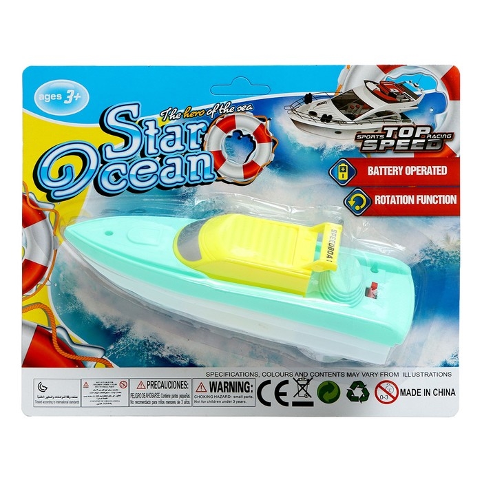 Катер &laquo;Супер скорость&raquo;, работает от батареек, цвет МИКС