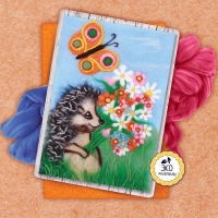 Валяние из шерсти. Картина &laquo;Ёжик&raquo;, А4, набор для творчества