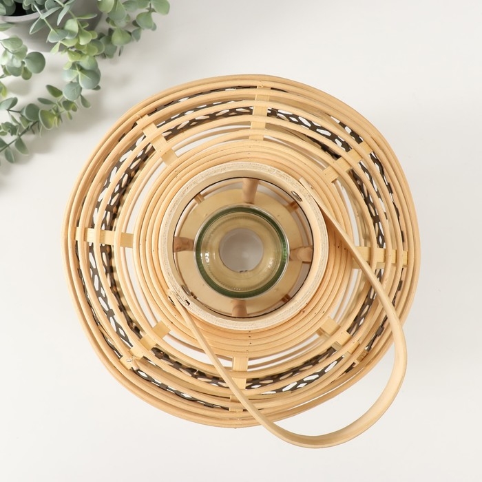 Подсвечник ротанг, металл "Фонарик. Соты" 32,5х25х25 см