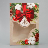 Коробка подарочная новогодняя складная &laquo;Хлопок&raquo;, 15 х 7 х 22 см, Новый год